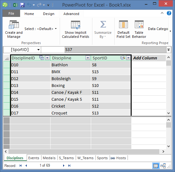 copy fields in Power Pivot