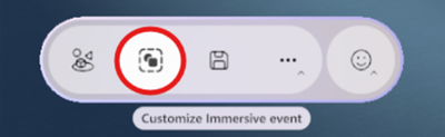 Screenshot showing how to open immersive event customization tools.