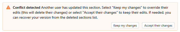 Conflict Detected warning in Outlook Newsletters