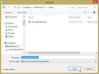 Save to a local or network drive