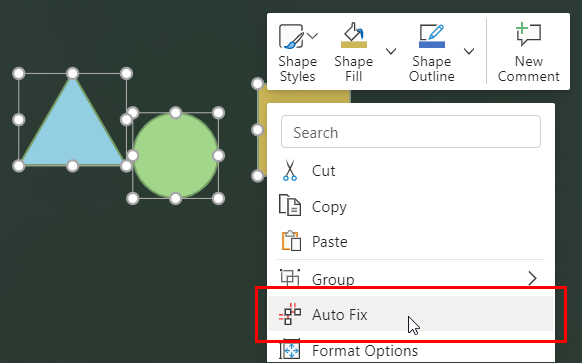 Select Auto Fix from the context menu.