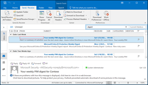Outlook 2016 from column blank in search