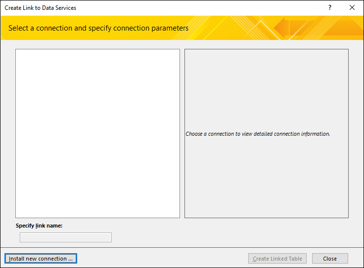 Installing a Web Service data connection
