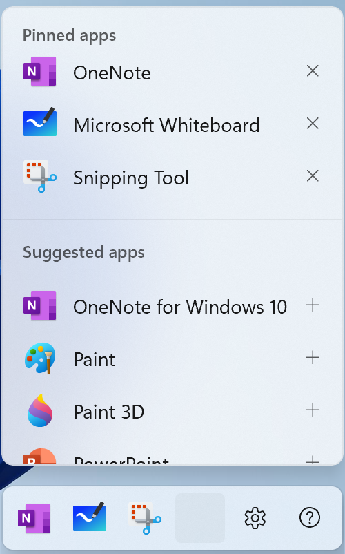A screenshot of the edit pen menu in Windows 11.