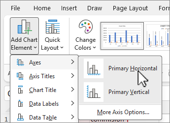 Add element section with Axes highlighted