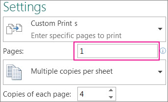 Print pages box, set what pages to print.