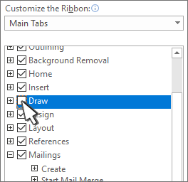 Checkbox to hide or show tab