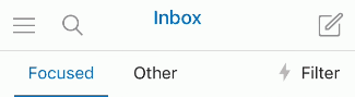 Switching in and out of Focused Inbox on iOS