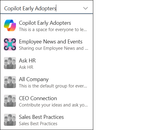 Select a community for seeing its analytics