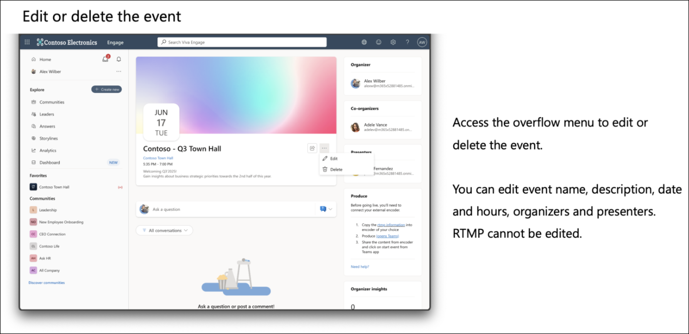 Edit or delete an event.