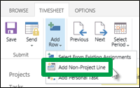 Add Non-Project Line