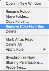 Remove From Favorites option on context menu