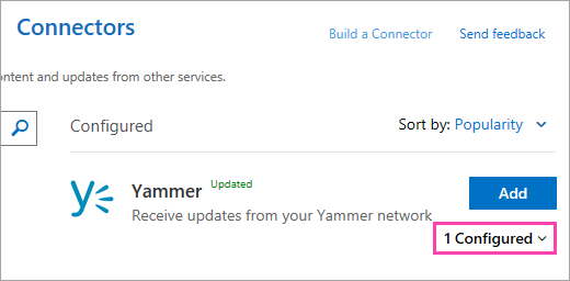 A screenshot of the Configured button