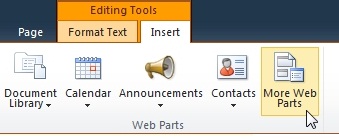 Click More Web Parts