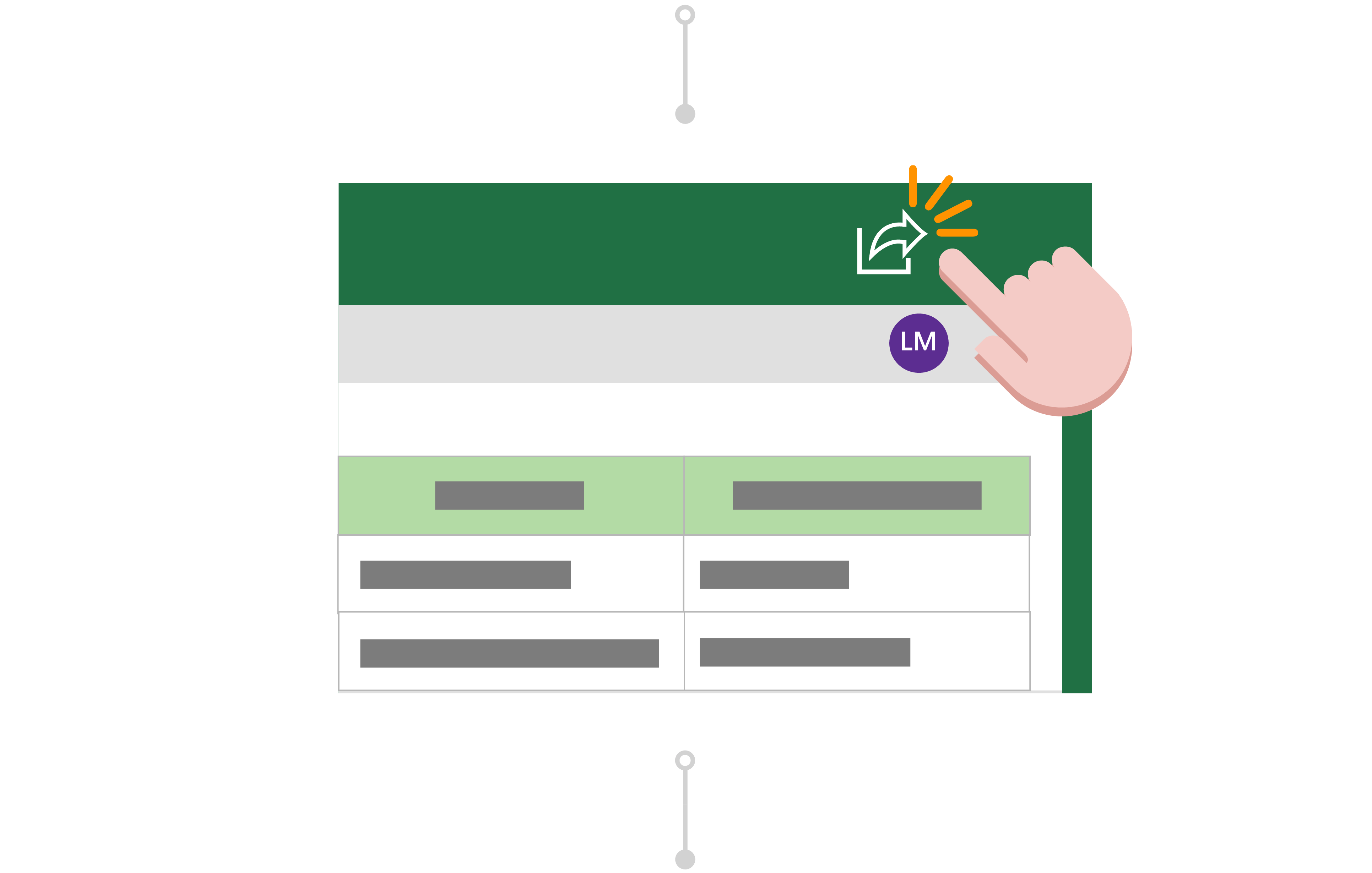 Linda clicks the Share button to invite others to collaborate.