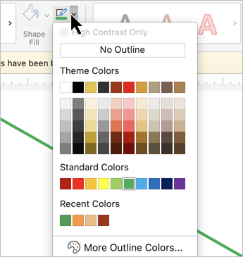 Mac shape outline menu