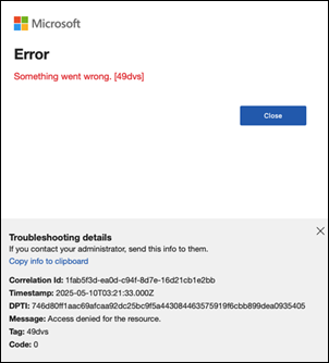 Outlook for Mac sign in error 49dvs