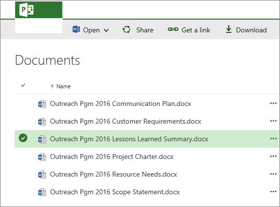 Find the lessons learned document.