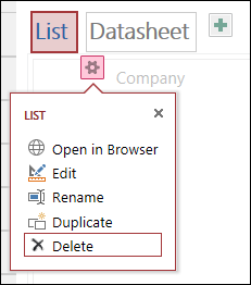 Settings menu with Open in browser, Edit, Rename, Duplicate, and Delete