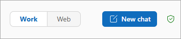 Screenshot showing Work and Web tabs on Copilot Chat page