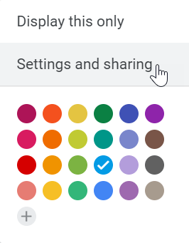 Select Settings from your Google calendar.