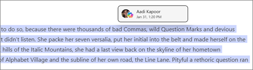 Copilot Pages identify author and Copilot time stamp