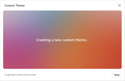 A theme being generated on the new Outlook for Windows