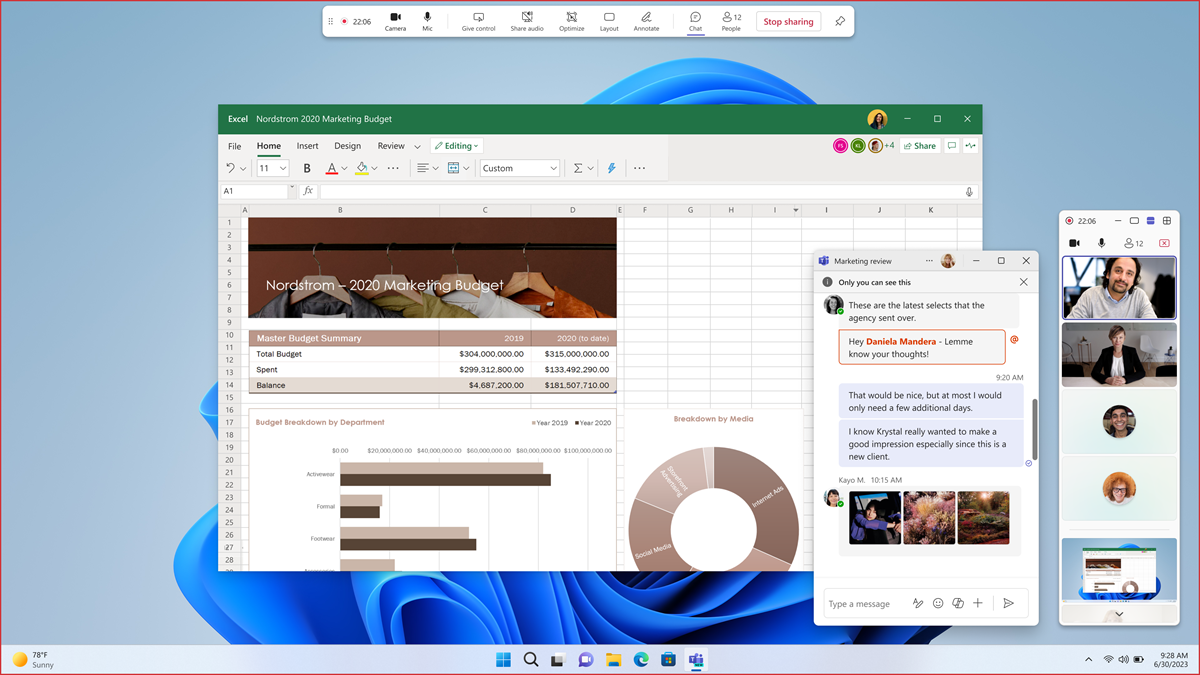 Screenshot of a presenter's view while sharing their screen, with a minimized meeting window next to their shared content.